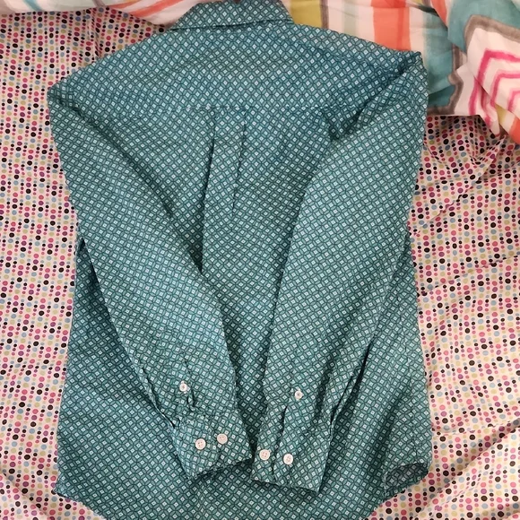 Cinch Blue Geometric Button Down Shirt - Picture 3 of 3